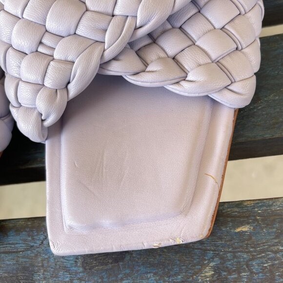 Aldo Women Mules PU Leather Lilac Braided Square Toe Slip-On 8.5 Kitten Heel - Picture 11 of 14